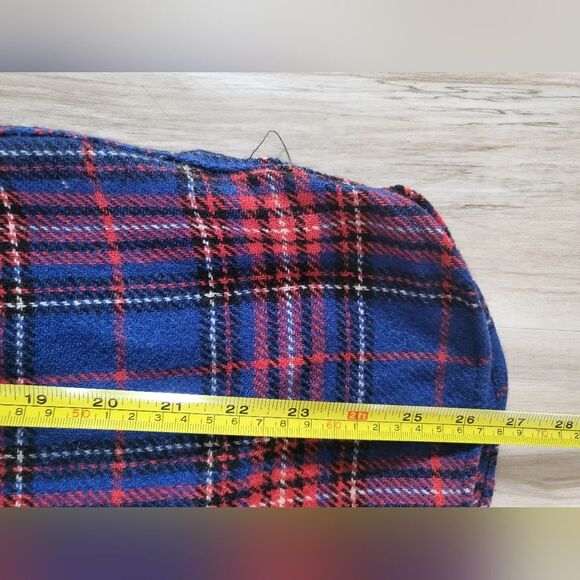 1950s Great Western All Wool Plaid Button Up Long Sleeve Shirt Size 14.5 FLAWS - Picture 9 of 14